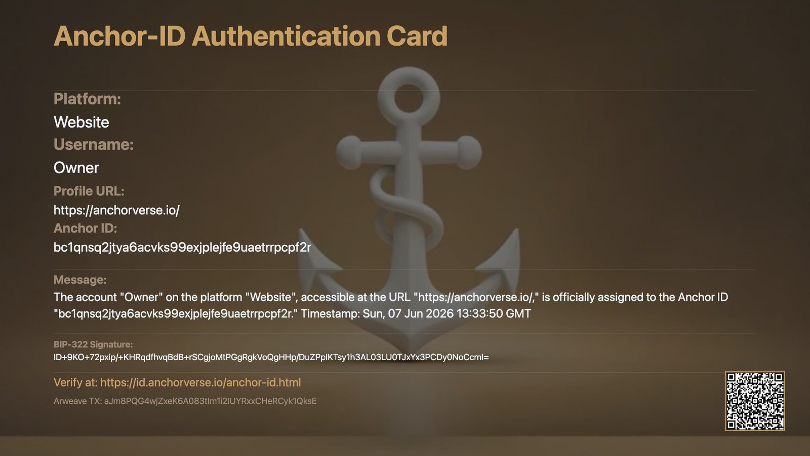 Verify Anchor-ID Card
